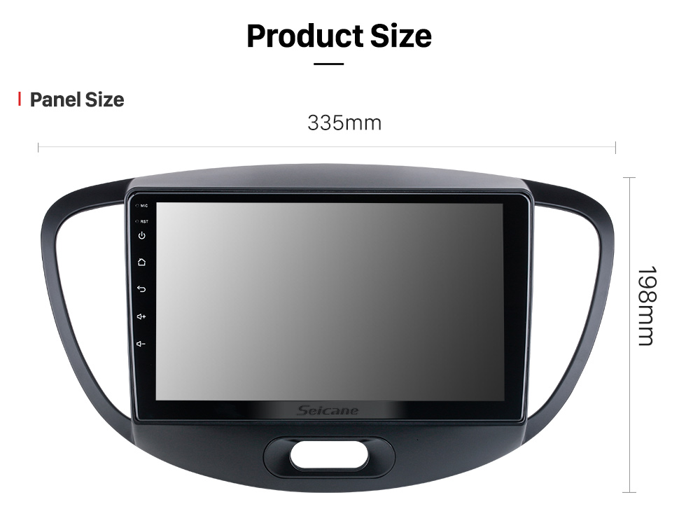 Seicane 9-дюймовый Android 10.0 для 2012 Hyundai I10 High Version Radio GPS навигационная система с сенсорным экраном HD Поддержка Bluetooth Carplay OBD2