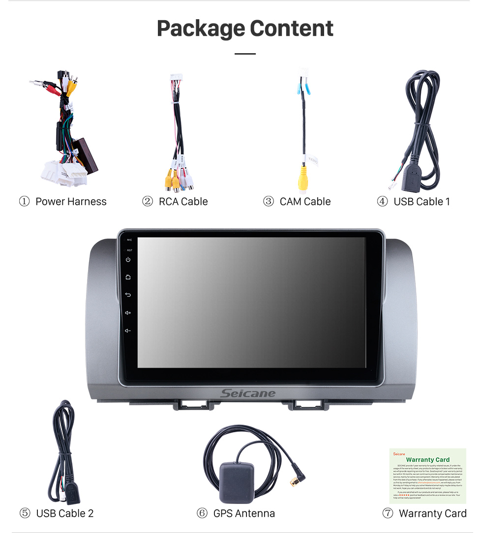 Seicane OEM 9 pouces Android 10.0 pour 2006 Toyota BB Radio avec Bluetooth HD à écran tactile support du système de navigation GPS Carplay DAB +