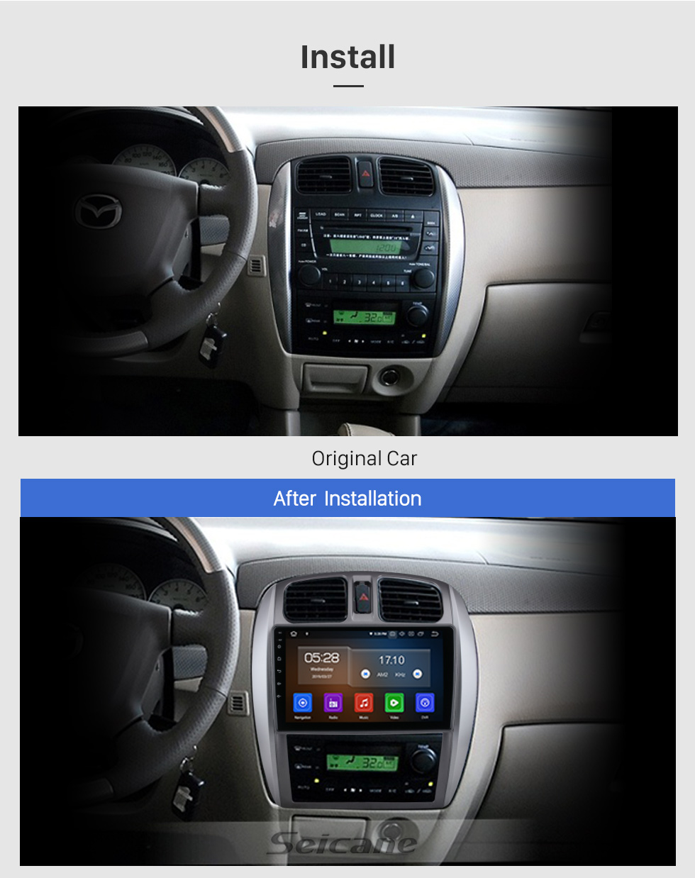 Seicane 9 inch Android 10.0 For 2002-2008 Mazda 323/09/FAW Haima Preema/Ford Laser Radio GPS Navigation System with HD Touchscreen Bluetooth Carplay support OBD2 Seicane 9 inch Android 10.0 For 2002-2008 Mazda 323/09/FAW Haima Preema/Ford Laser Radio GPS Navigation System with HD Touchscreen Bluetooth Carplay support OBD2
