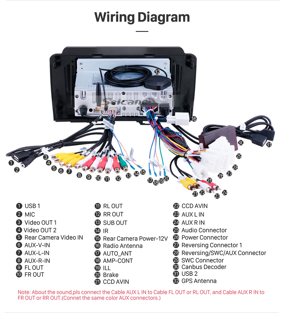 Seicane Para 2006 Toyota BB Radio Android 10.0 HD Pantalla táctil de 9 pulgadas con sistema de navegación GPS AUX Bluetooth Carplay compatible con video 1080P