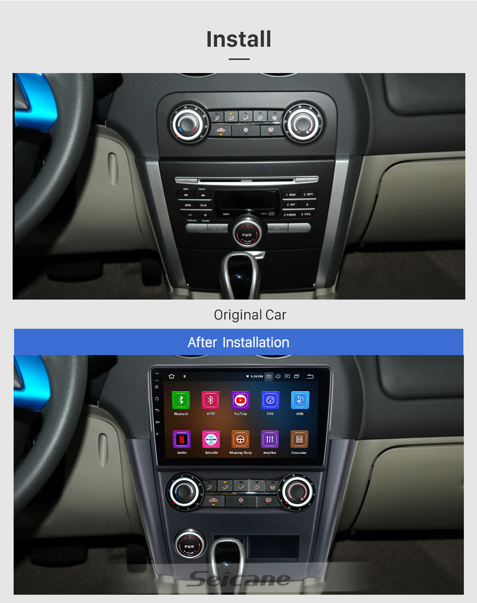 Seicane OEM Android 11.0 para 2011 Mitsubishi V3 Lingyue Radio con Bluetooth 9 pulgadas HD Pantalla táctil Sistema de navegación GPS Carplay compatible con DSP