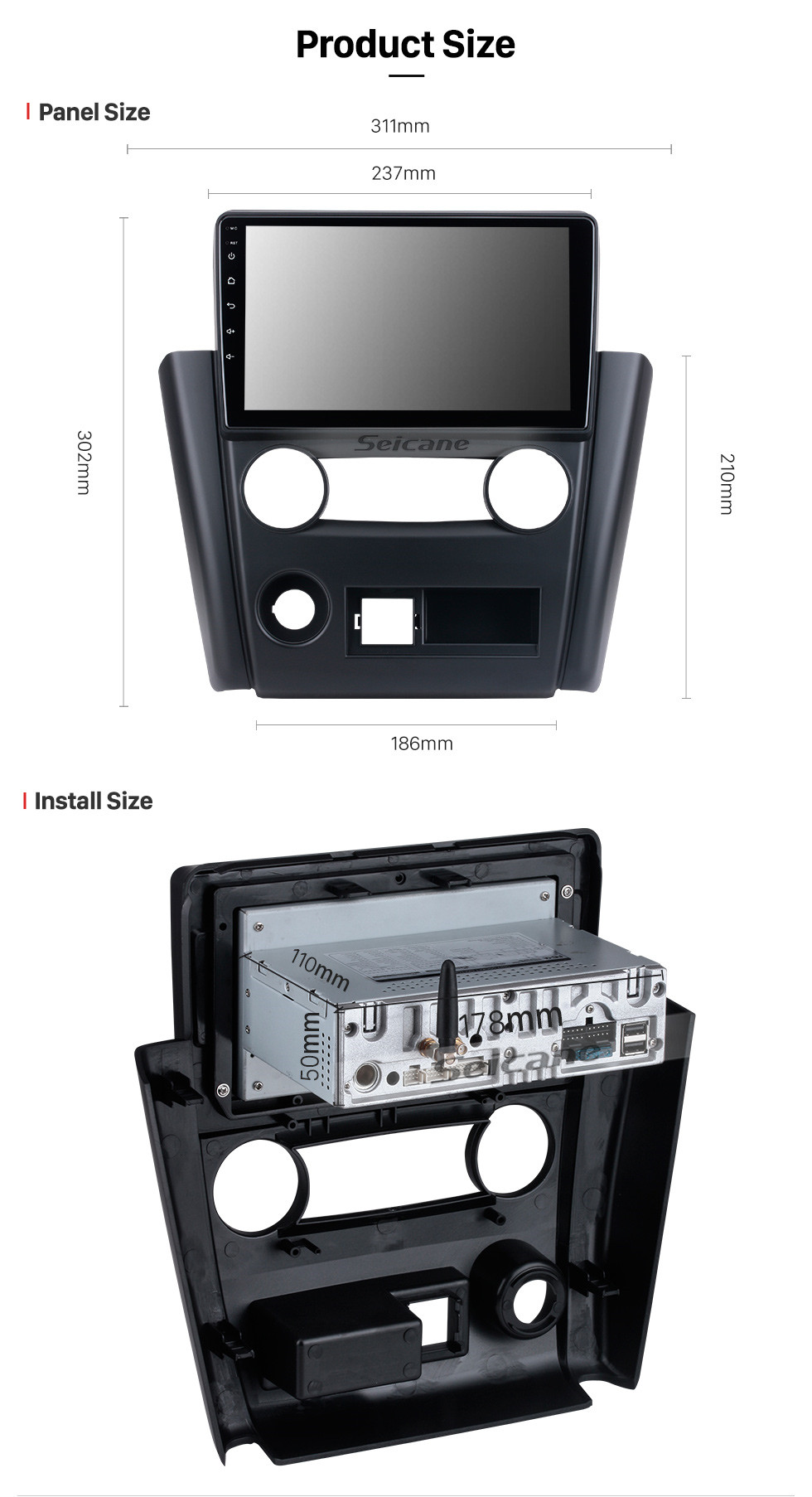 Seicane OEM Android 11.0 para 2011 Mitsubishi V3 Lingyue Radio com Bluetooth 9 polegadas HD Touchscreen Sistema de Navegação GPS Suporte Carplay DSP