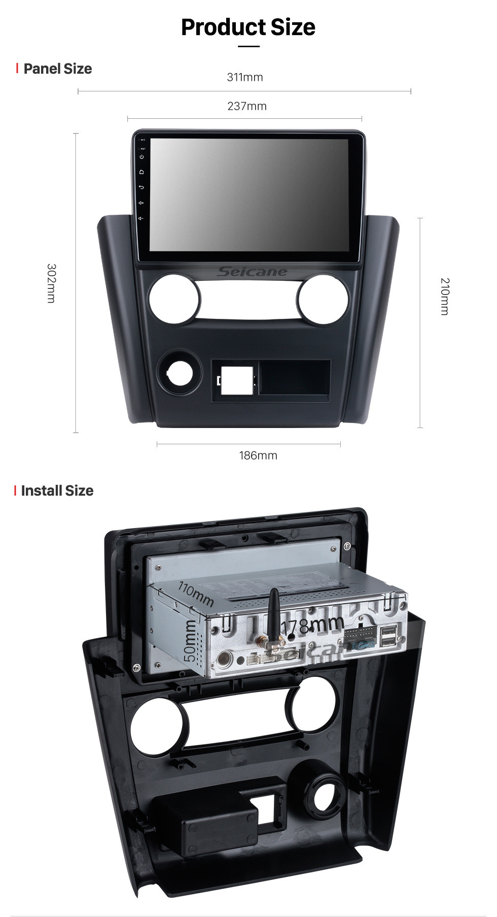 Seicane OEM Android 11.0 para 2011 Mitsubishi V3 Lingyue Radio con Bluetooth 9 pulgadas HD Pantalla táctil Sistema de navegación GPS Carplay compatible con DSP