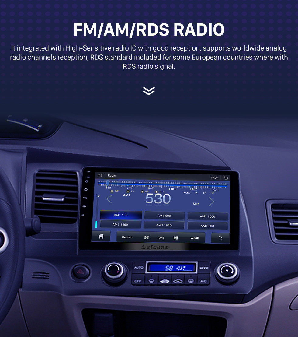 Seicane 10.1 pulgadas 1024 * 600 Pantalla táctil HD Android 10.0 Radio de navegación GPS para 2006-2011 Honda Civic (LHD) con Bluetooth WIFI OBD2 USB Audio Aux 1080P Cámara de vista trasera Seicane 10.1 pulgadas 1024 * 600 Pantalla táctil HD Android 10.0 Radio de navegación GPS para 2006-2011 Honda Civic (LHD) con Bluetooth WIFI OBD2 USB Audio Aux 1080P Cámara de vista trasera