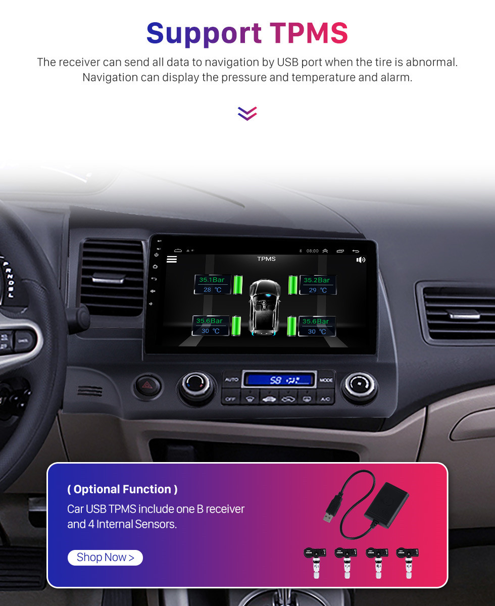 Seicane 10.1 pulgadas 1024 * 600 Pantalla táctil HD Android 10.0 Radio de navegación GPS para 2006-2011 Honda Civic (LHD) con Bluetooth WIFI OBD2 USB Audio Aux 1080P Cámara de vista trasera Seicane 10.1 pulgadas 1024 * 600 Pantalla táctil HD Android 10.0 Radio de navegación GPS para 2006-2011 Honda Civic (LHD) con Bluetooth WIFI OBD2 USB Audio Aux 1080P Cámara de vista trasera