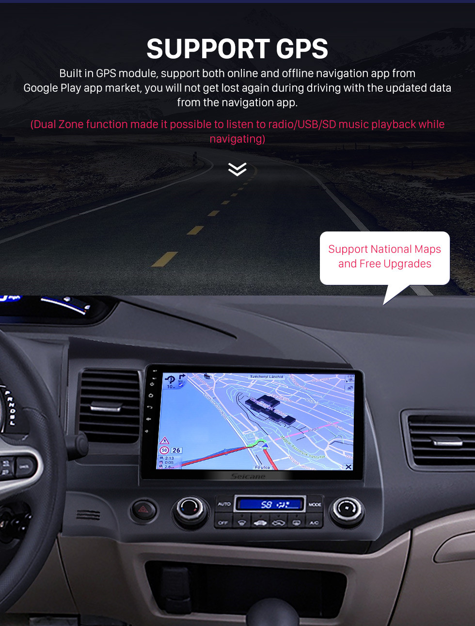 Seicane 10.1 pulgadas 1024 * 600 Pantalla táctil HD Android 10.0 Radio de navegación GPS para 2006-2011 Honda Civic (LHD) con Bluetooth WIFI OBD2 USB Audio Aux 1080P Cámara de vista trasera Seicane 10.1 pulgadas 1024 * 600 Pantalla táctil HD Android 10.0 Radio de navegación GPS para 2006-2011 Honda Civic (LHD) con Bluetooth WIFI OBD2 USB Audio Aux 1080P Cámara de vista trasera