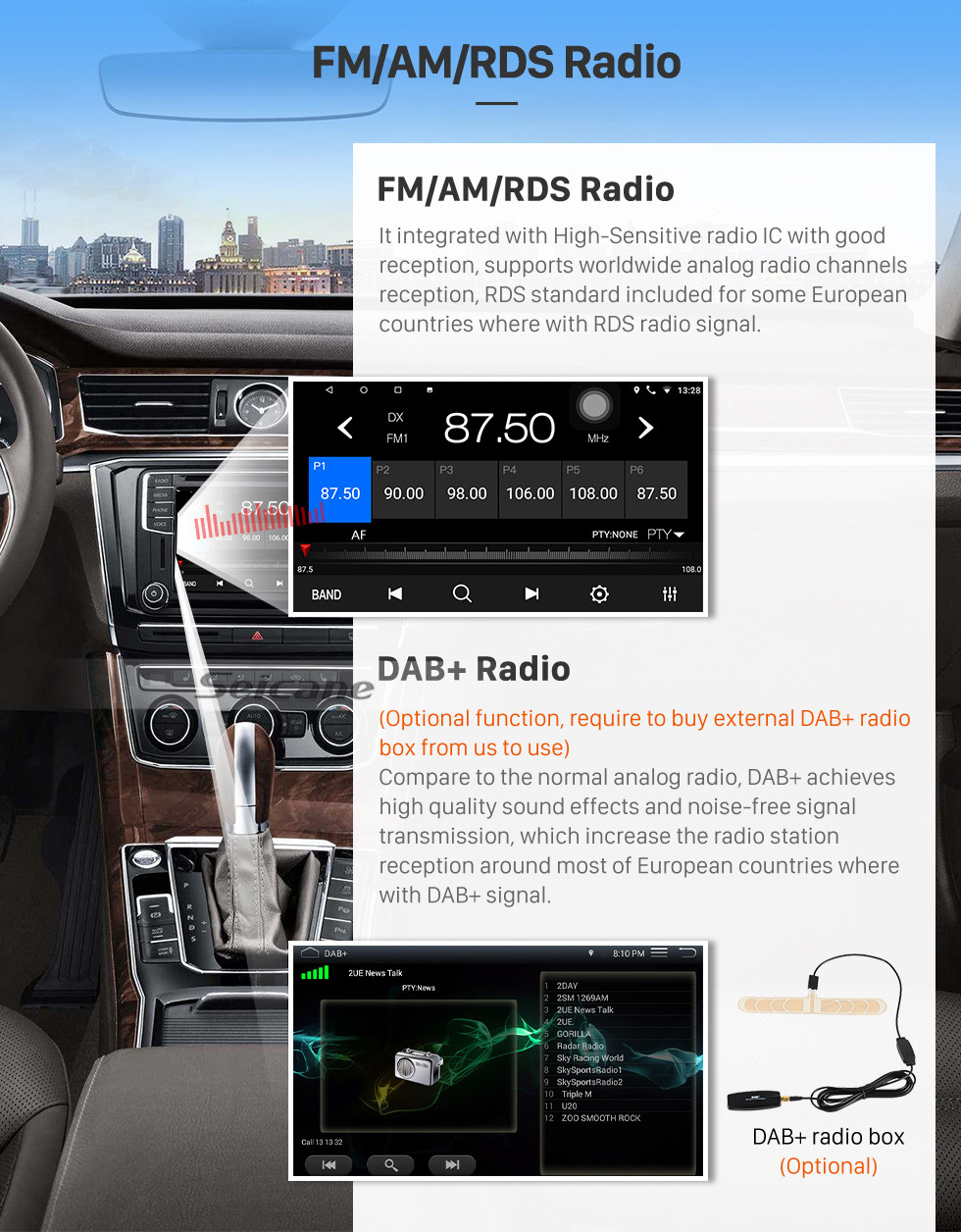 Seicane Écran tactile HD 9 pouces pour 2018 Honda Elysion Radio Android 10.0 Système de navigation GPS avec prise en charge Bluetooth Carplay