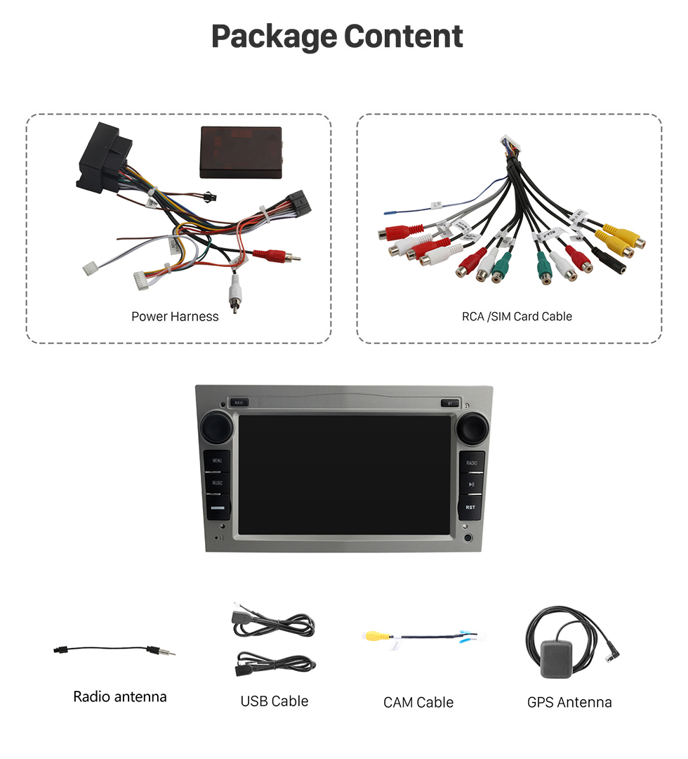 Seicane 7 pulgadas Android 10.0 para 2006-2008 2009 2010 2011 Opel Corsa Sistema de navegación GPS estéreo con soporte de pantalla táctil Bluetooth Cámara de visión trasera