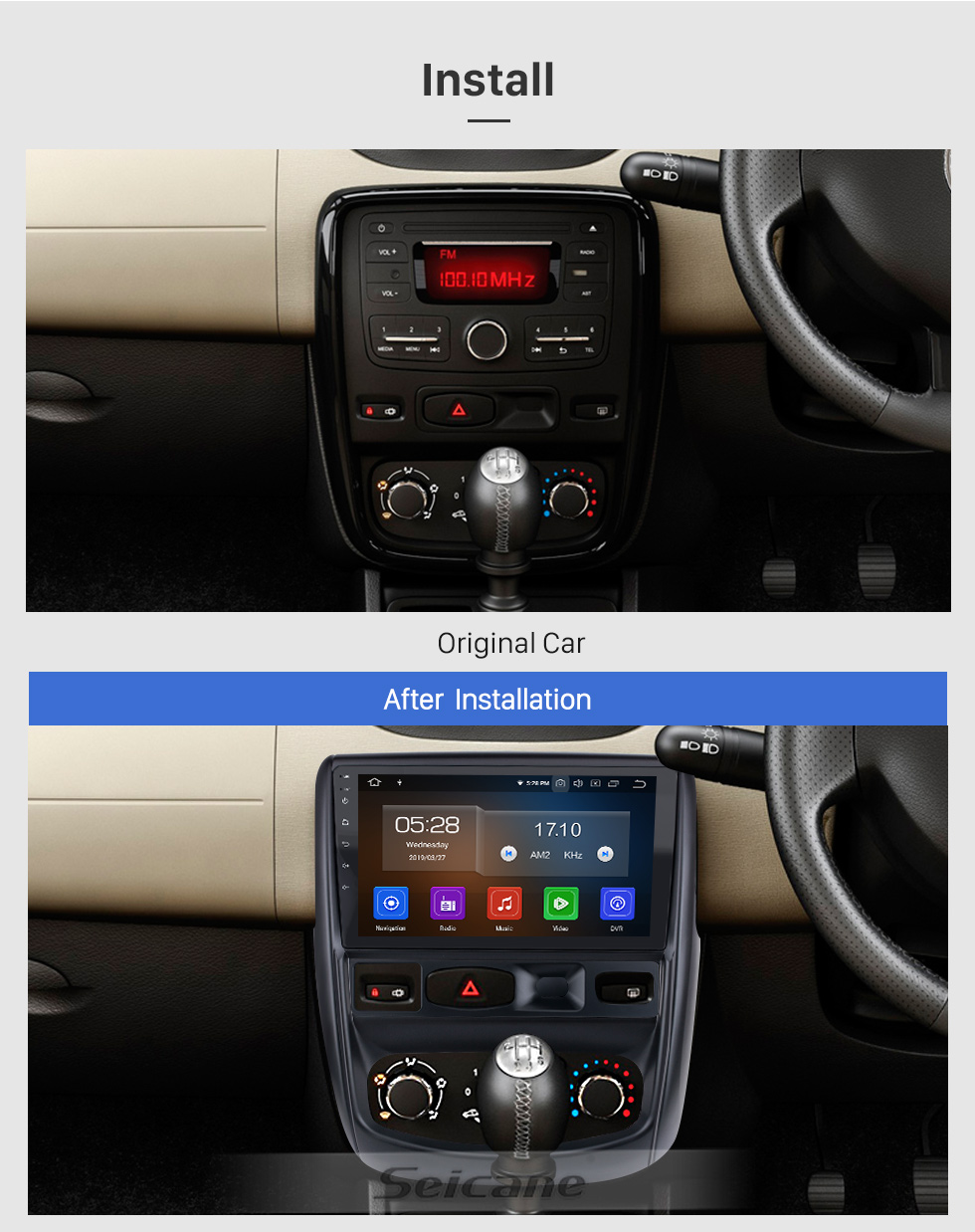 Seicane 9 inch Android 10.0 For 2012 Renault Duste Radio GPS Navigation System with HD Touchscreen Bluetooth Carplay support OBD2 Seicane 9 inch Android 10.0 For 2012 Renault Duste Radio GPS Navigation System with HD Touchscreen Bluetooth Carplay support OBD2