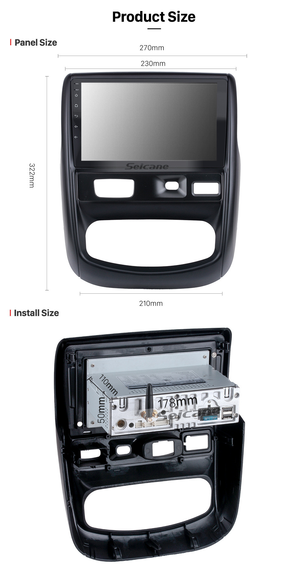 Seicane OEM Android 11.0 para 2012 Renault Duste Radio con Bluetooth 9 pulgadas HD Pantalla táctil Sistema de navegación GPS Carplay soporte DSP