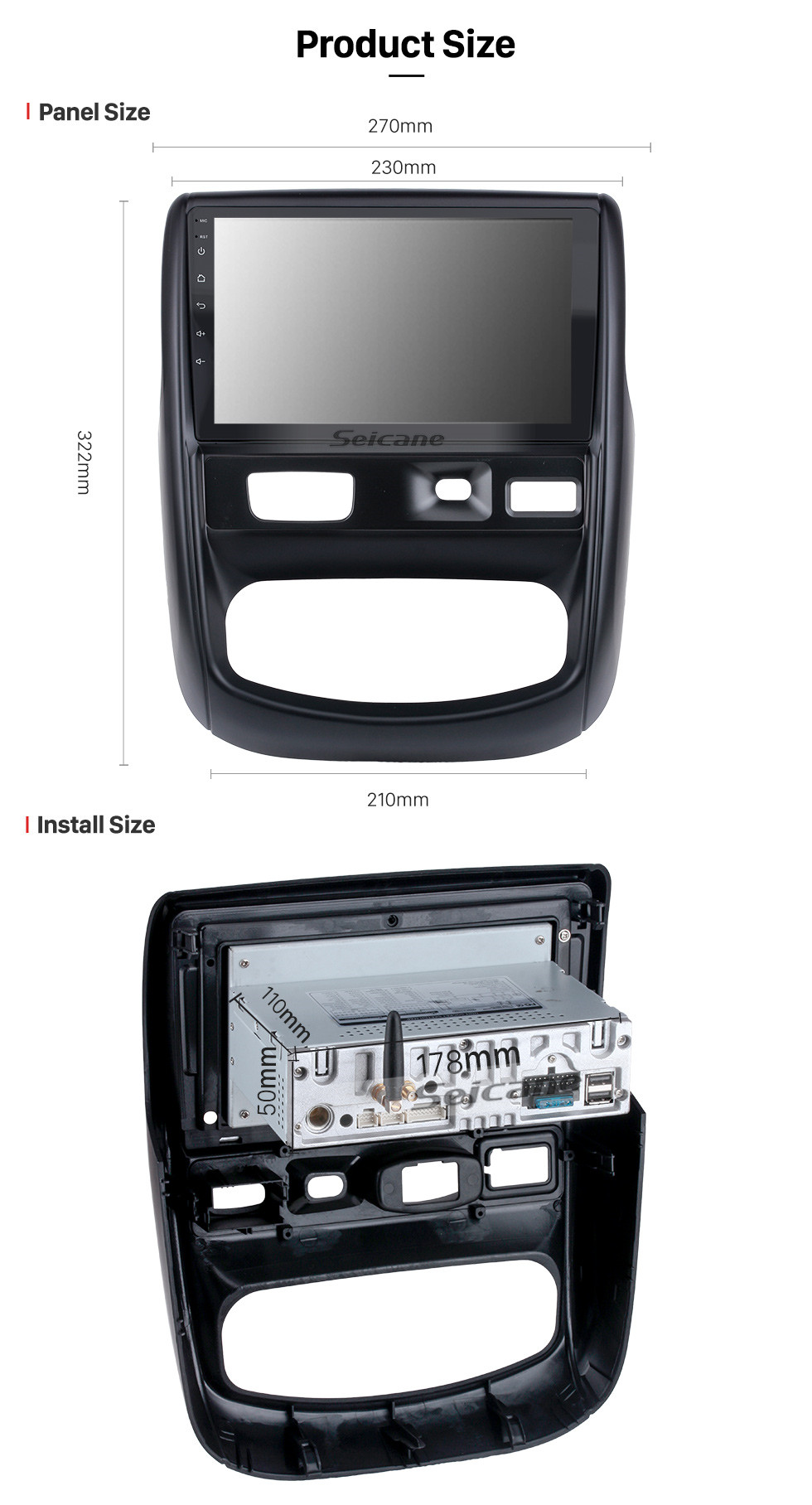 Seicane OEM Android 11.0 For 2012 Renault Duste Radio with Bluetooth 9 inch HD Touchscreen GPS Navigation System Carplay support DSP