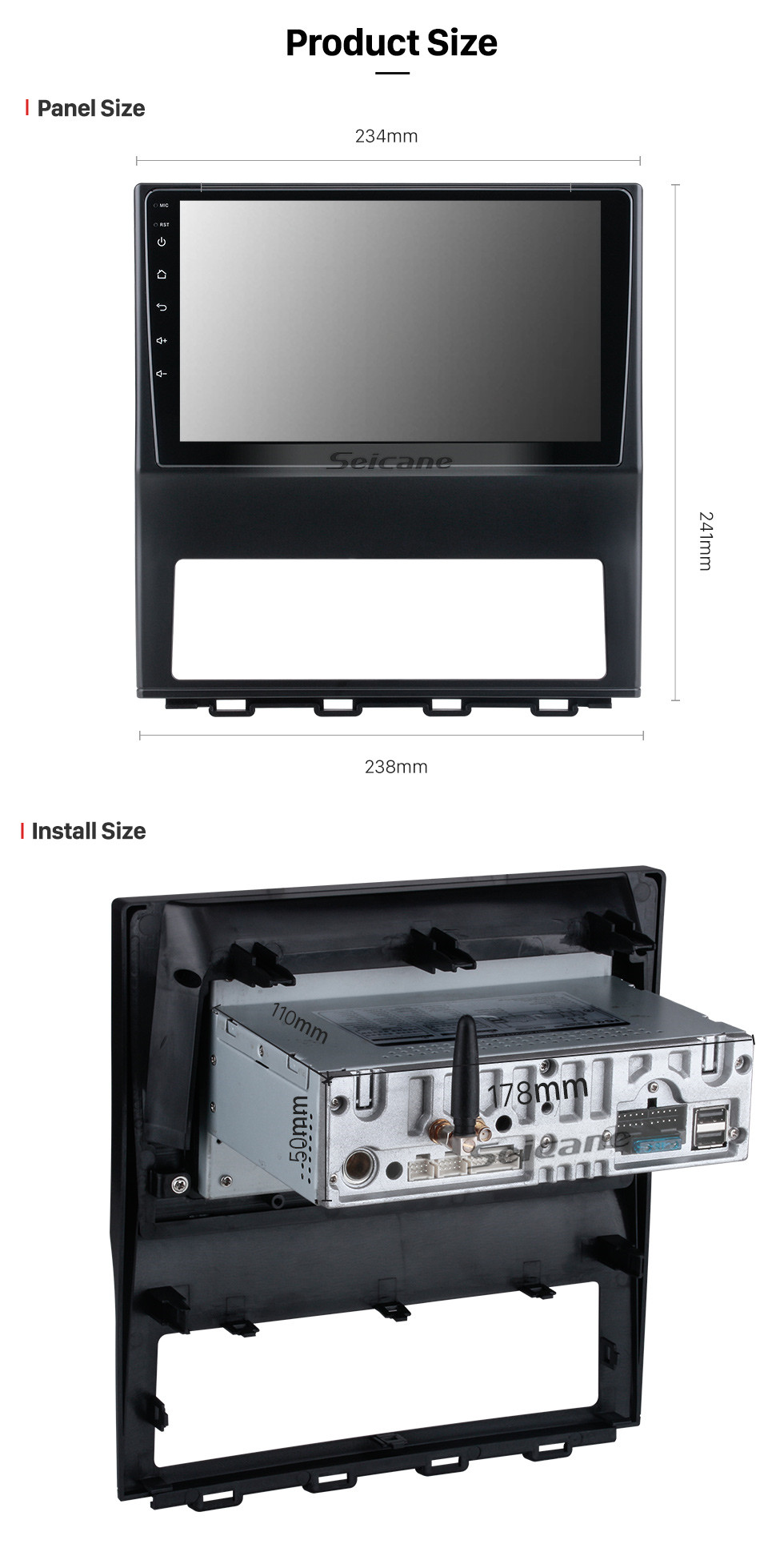 Seicane Pour 2001 2002-2005 Mitsubishi Airtrek / Outlander Radio 10.1 pouces Android 11.0 HD Écran tactile Bluetooth avec système de navigation GPS Support Carplay Caméra de recul