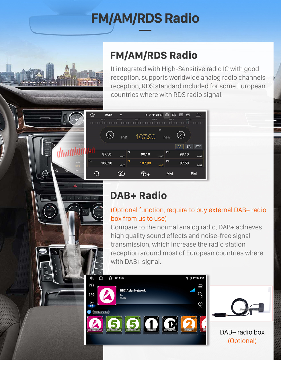 Seicane Android 11.0 para 2017-2020 MAXUS T60 Radio 9 polegadas GPS Sistema de navegação com Bluetooth HD Touchscreen suporte DSP