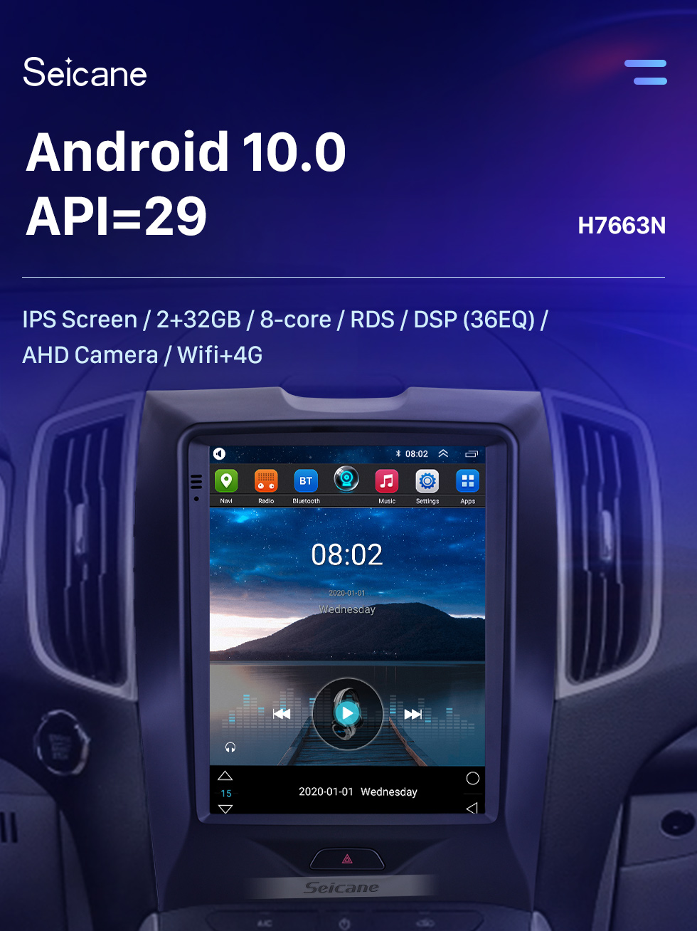 Seicane 2015-2018 Ford Sharp 9.7 inch Android 9.1 GPS Navigation Radio with HD Touchscreen Bluetooth support Carplay Rear camera Seicane 2015-2018 Ford Sharp 9.7 inch Android 9.1 GPS Navigation Radio with HD Touchscreen Bluetooth support Carplay Rear camera