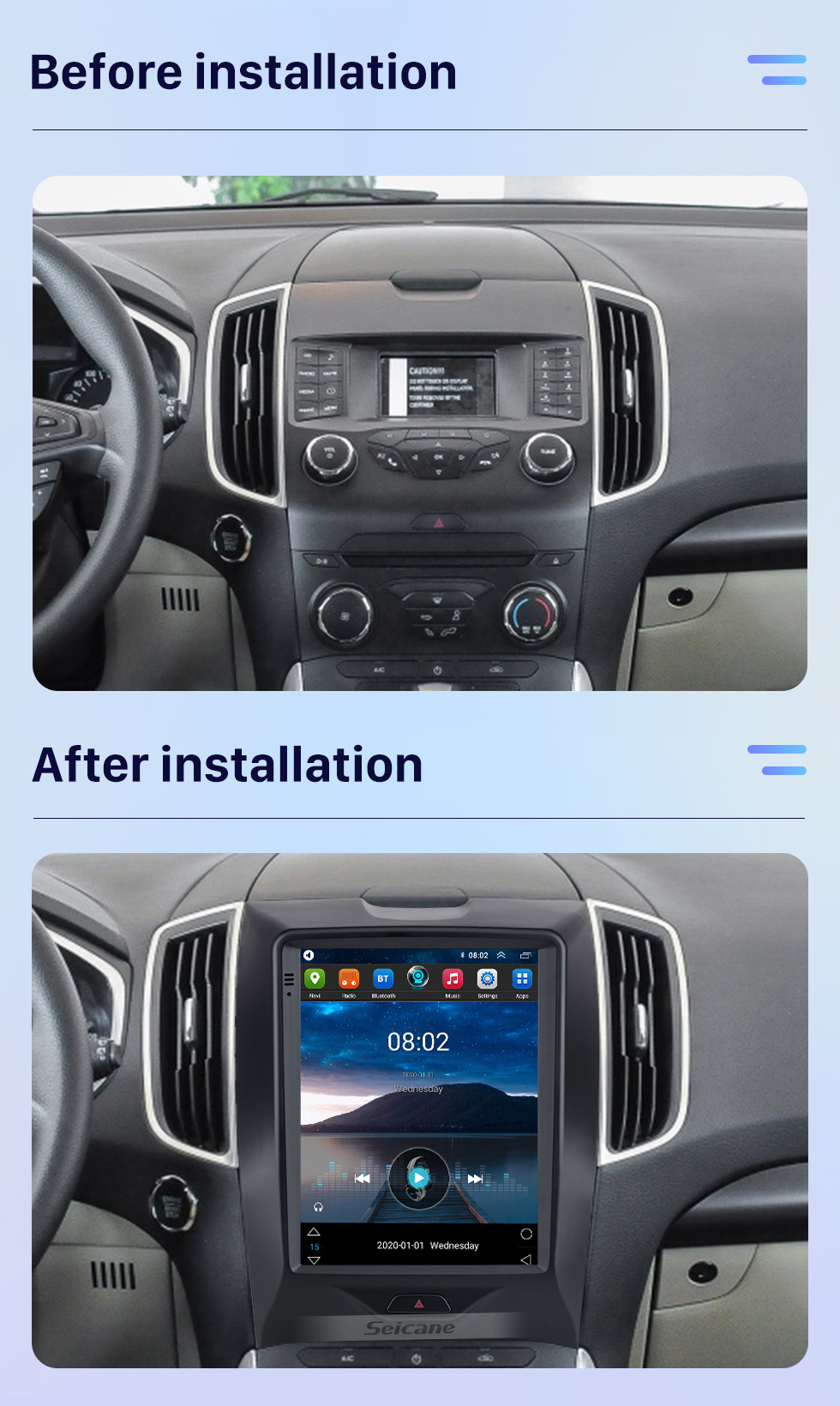 Seicane 2015-2018 Ford Sharp 9.7 inch Android 9.1 GPS Navigation Radio with HD Touchscreen Bluetooth support Carplay Rear camera Seicane 2015-2018 Ford Sharp 9.7 inch Android 9.1 GPS Navigation Radio with HD Touchscreen Bluetooth support Carplay Rear camera