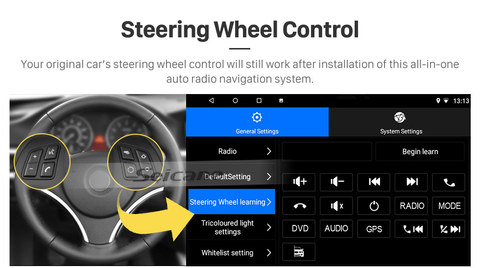 Seicane 10,1-дюймовый Android 13.0 для 2019 Kia Seltos RHD Radio GPS-навигационная система с сенсорным экраном HD Поддержка Bluetooth Carplay TPMS