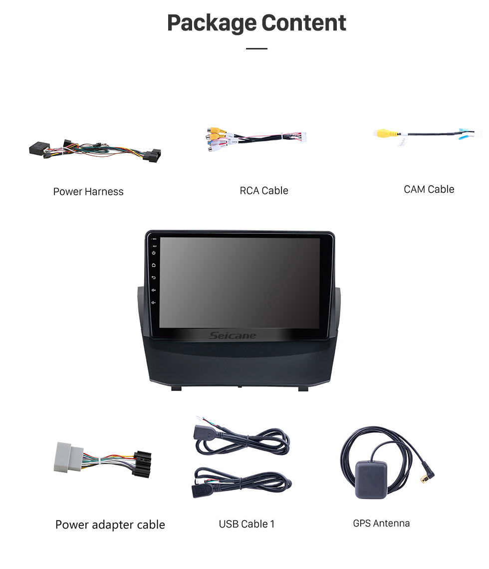 Seicane OEM 9 pouces Android 12.0 pour Ford Fiesta 2004-2014 Radio avec système de navigation GPS à écran tactile Bluetooth HD prend en charge Carplay DAB +