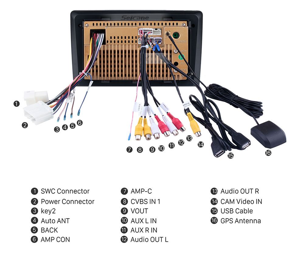 Seicane Pantalla táctil HD de 9 pulgadas para 2018 Honda Elysion Radio Android 10.0 Sistema de navegación GPS con soporte Bluetooth Carplay