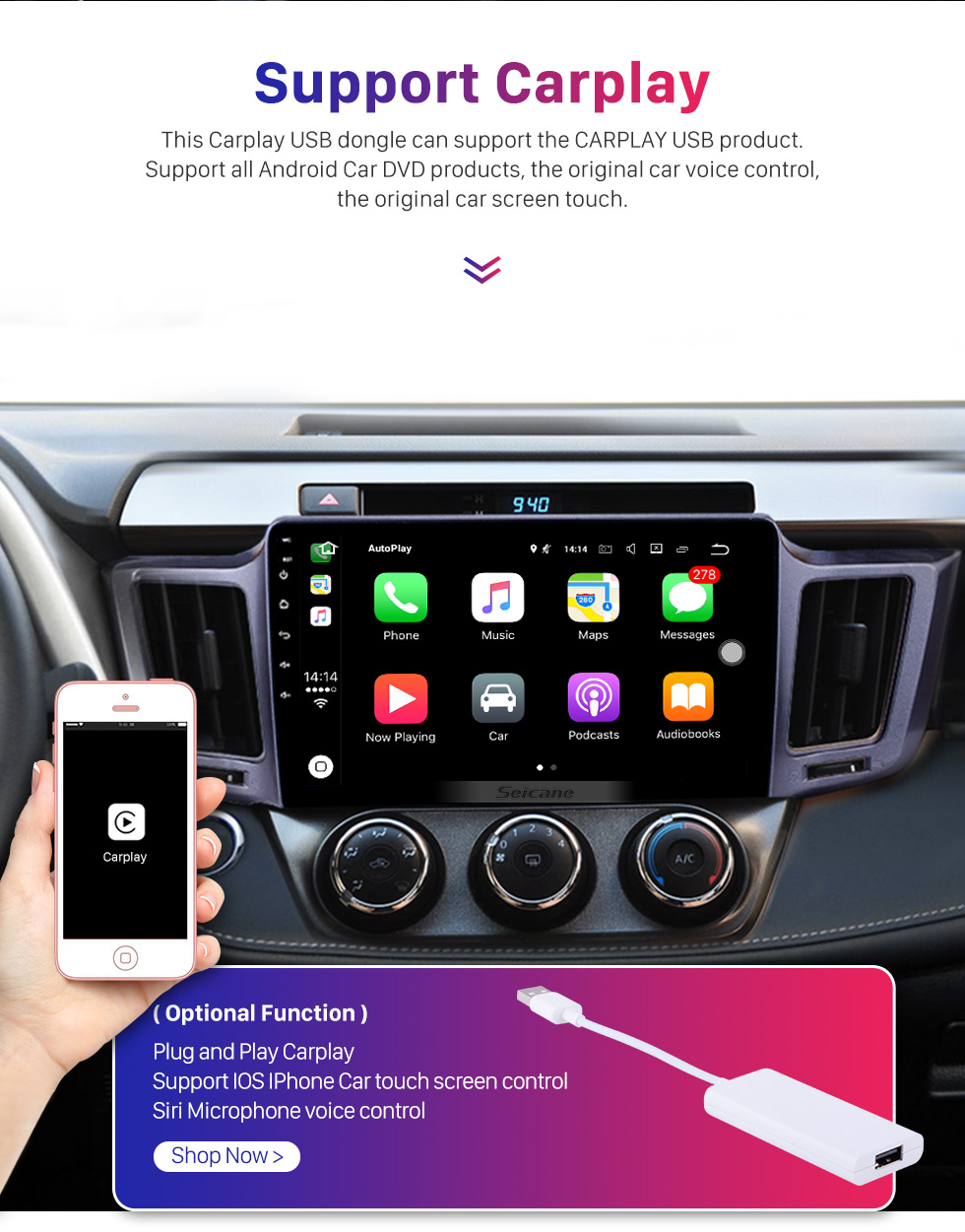 Seicane 2013-2016 Toyota RAV4 10.1 inch Android 10.0 GPS Sat Nav In Car with Touch Screen 3G WiFi AM FM Radio Bluetooth Music USB support OBD2 DVR TPMS Seicane 2013-2016 Toyota RAV4 10.1 inch Android 10.0 GPS Sat Nav In Car with Touch Screen 3G WiFi AM FM Radio Bluetooth Music USB support OBD2 DVR TPMS