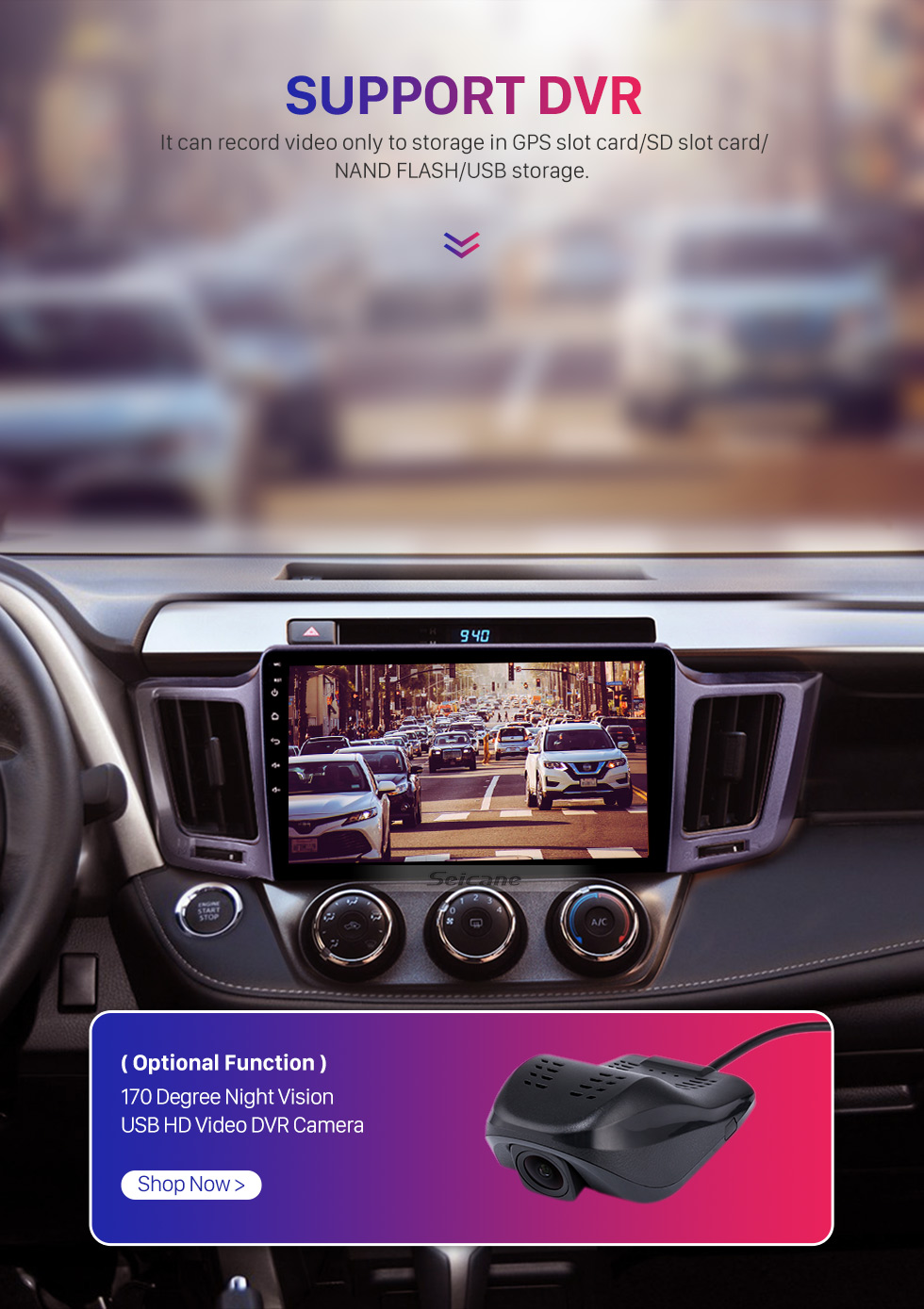 Seicane 2013-2016 Toyota RAV4 10.1 inch Android 10.0 GPS Sat Nav In Car with Touch Screen 3G WiFi AM FM Radio Bluetooth Music USB support OBD2 DVR TPMS Seicane 2013-2016 Toyota RAV4 10.1 inch Android 10.0 GPS Sat Nav In Car with Touch Screen 3G WiFi AM FM Radio Bluetooth Music USB support OBD2 DVR TPMS