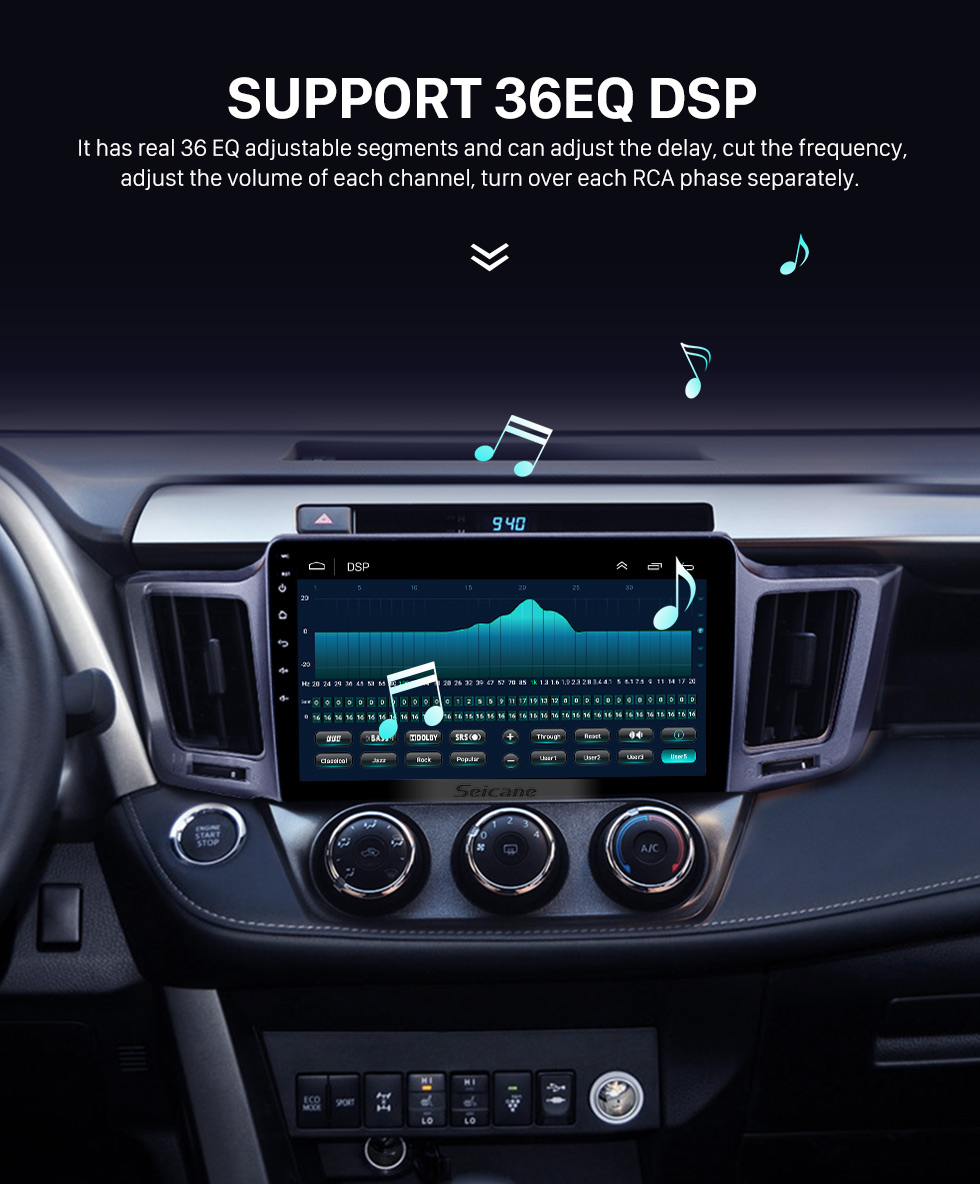 Seicane 2013-2016 Toyota RAV4 10.1 inch Android 10.0 GPS Sat Nav In Car with Touch Screen 3G WiFi AM FM Radio Bluetooth Music USB support OBD2 DVR TPMS Seicane 2013-2016 Toyota RAV4 10.1 inch Android 10.0 GPS Sat Nav In Car with Touch Screen 3G WiFi AM FM Radio Bluetooth Music USB support OBD2 DVR TPMS