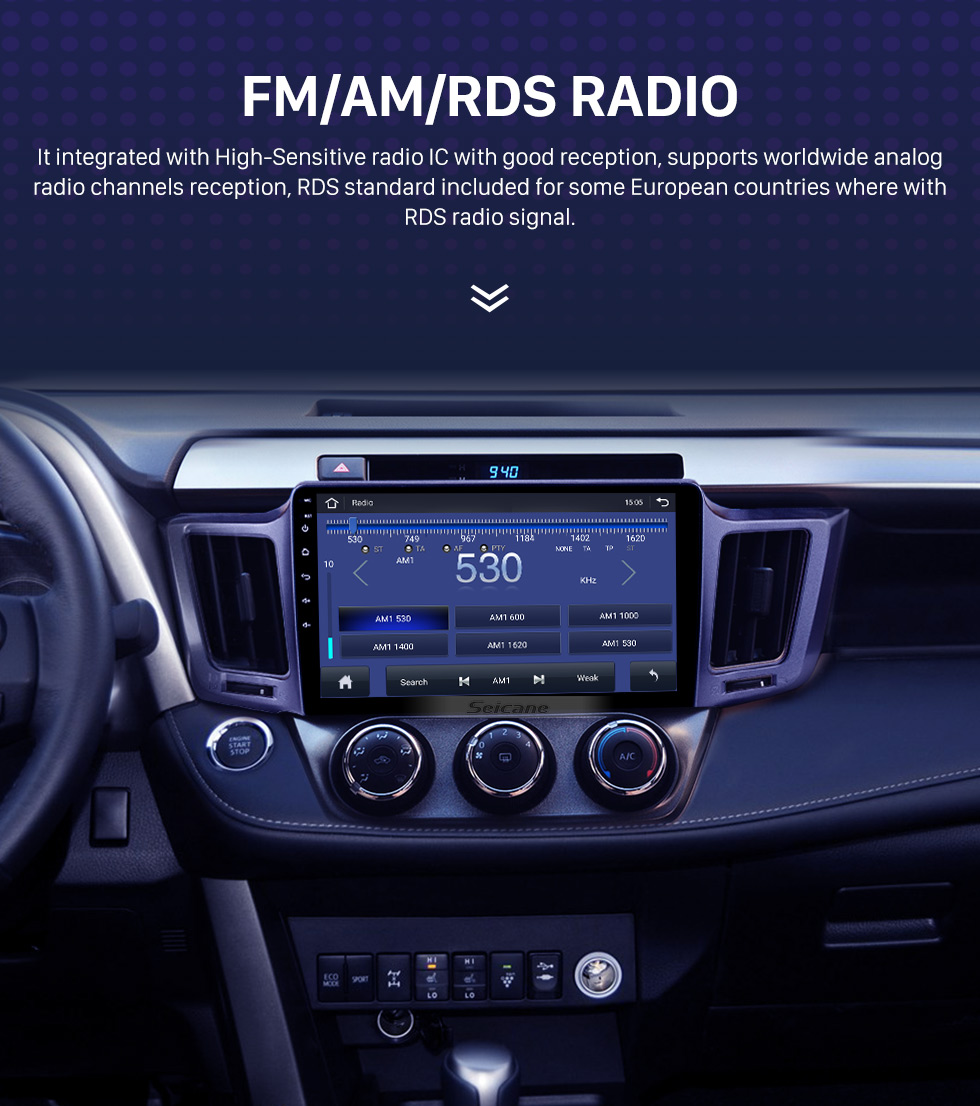 Seicane 2013-2016 Toyota RAV4 10.1 inch Android 10.0 GPS Sat Nav In Car with Touch Screen 3G WiFi AM FM Radio Bluetooth Music USB support OBD2 DVR TPMS Seicane 2013-2016 Toyota RAV4 10.1 inch Android 10.0 GPS Sat Nav In Car with Touch Screen 3G WiFi AM FM Radio Bluetooth Music USB support OBD2 DVR TPMS