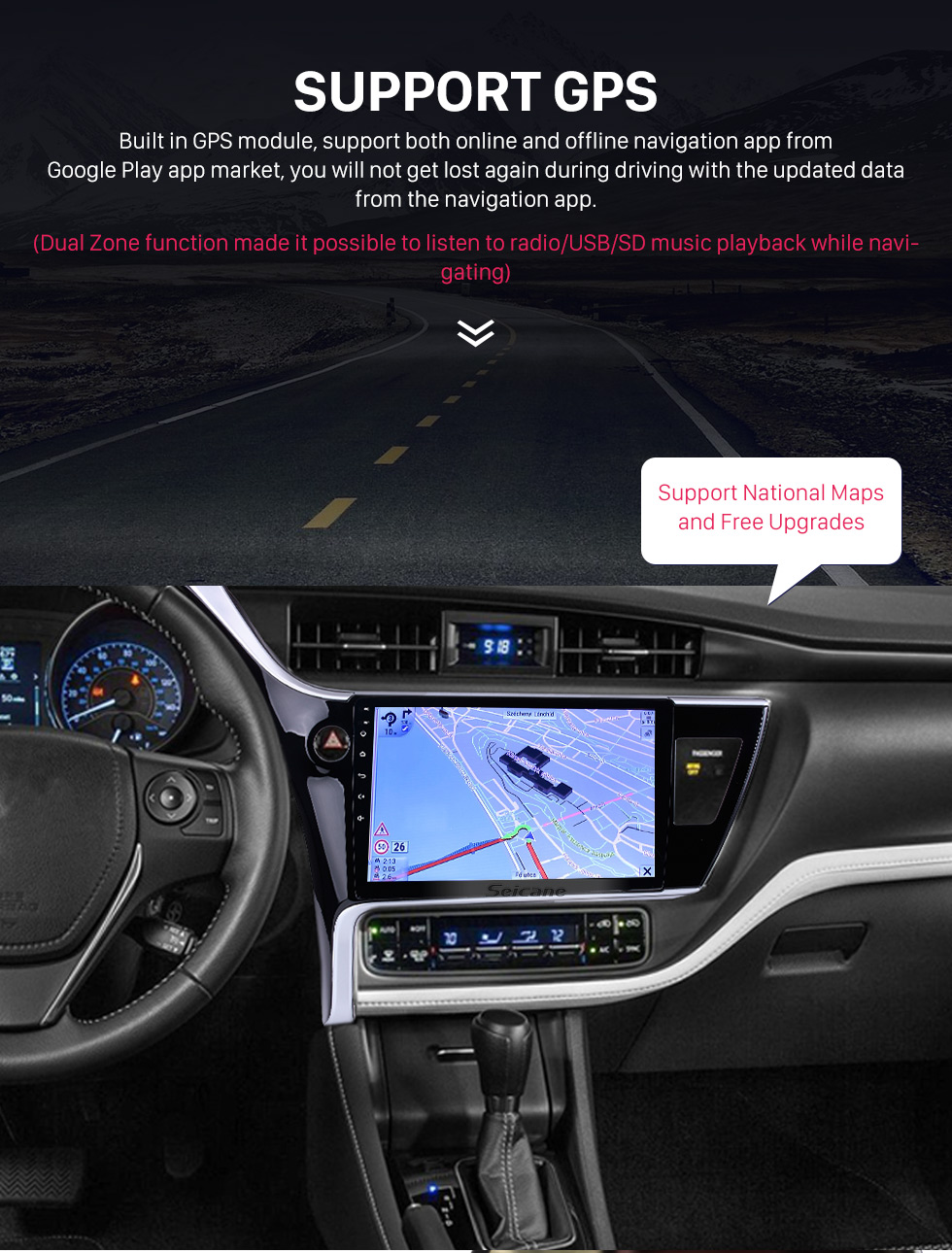 Seicane 2017 Toyota Corolla (LHD) left driving 10.1 inch Android 9.0 Radio GPS Navigation System Bluetooth HD 1024*600 Touch Screen WiFi Mirror Link Seicane 2017 Toyota Corolla (LHD) left driving 10.1 inch Android 9.0 Radio GPS Navigation System Bluetooth HD 1024*600 Touch Screen WiFi Mirror Link