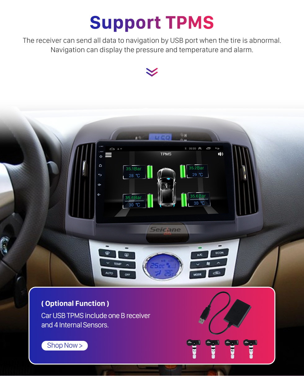 Seicane 9 inch 2007-2011 Hyundai Elantra Android 9.0 Radio GPS Navigation System with Mirror link Bluetooth OBD2 DVR digital TV TPMS Steering Wheel Control Seicane 9 inch 2007-2011 Hyundai Elantra Android 9.0 Radio GPS Navigation System with Mirror link Bluetooth OBD2 DVR digital TV TPMS Steering Wheel Control