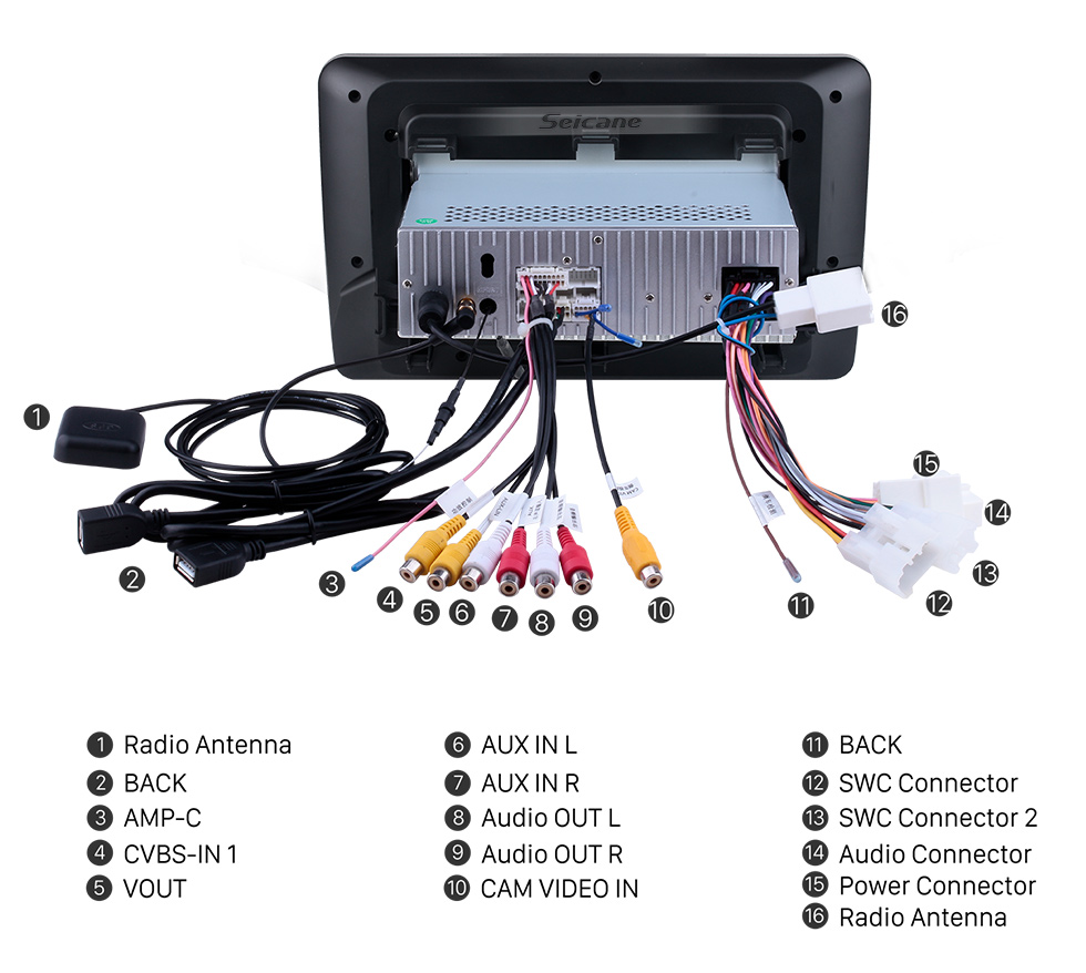 Seicane Pantalla táctil HD de 9 pulgadas para 2018 Honda Elysion Radio Android 10.0 Sistema de navegación GPS con soporte Bluetooth Carplay