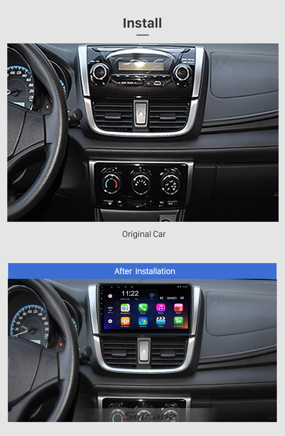 Seicane Pantalla táctil HD de 9 pulgadas para 2018 Honda Elysion Radio Android 10.0 Sistema de navegación GPS con soporte Bluetooth Carplay