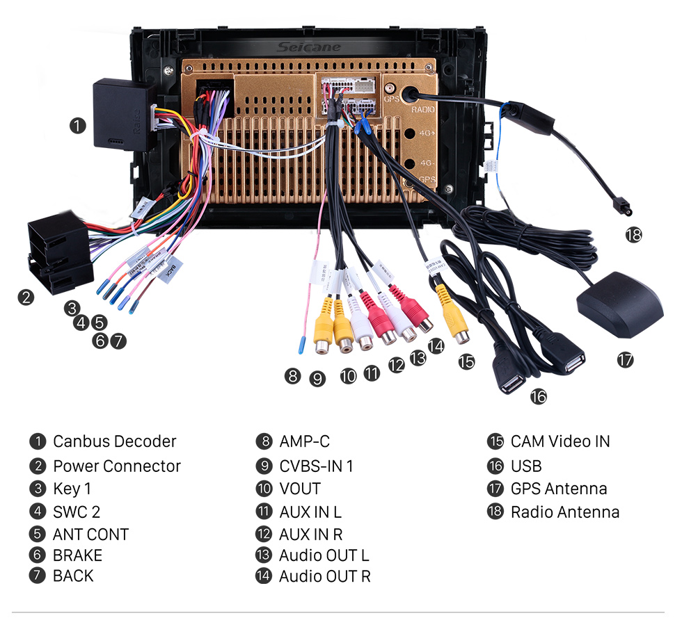 Seicane OEM 9 pouces Android 13.0 pour Radio Volkswagen POLO 2020 avec Bluetooth HD à écran tactile support du système de navigation GPS Carplay DAB +