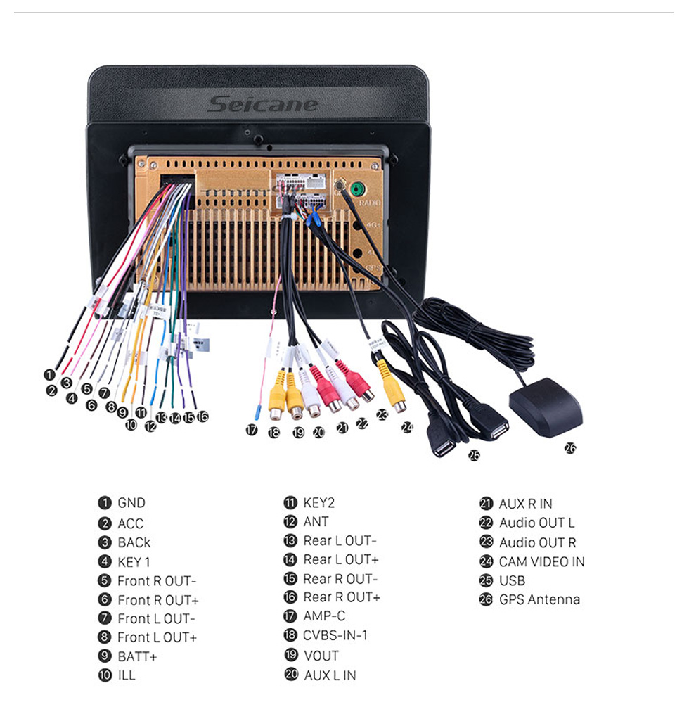 Seicane Pantalla táctil HD de 9 pulgadas para 2018 Honda Elysion Radio Android 10.0 Sistema de navegación GPS con soporte Bluetooth Carplay