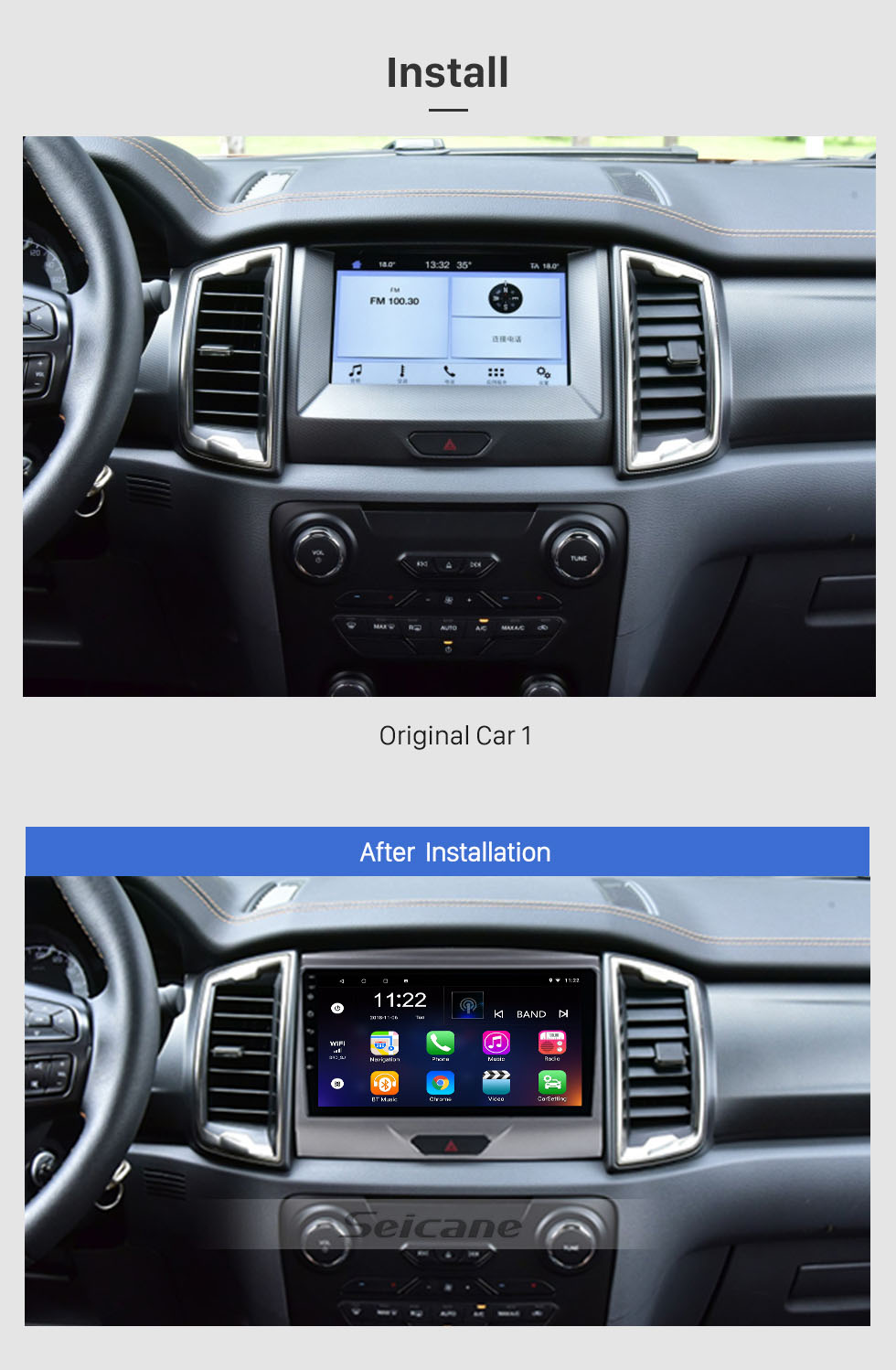 Seicane 9 inch Android 10.0 For 2018 Ford RANGER Radio GPS Navigation System With HD Touchscreen Bluetooth support Carplay OBD2 Seicane 9 inch Android 10.0 For 2018 Ford RANGER Radio GPS Navigation System With HD Touchscreen Bluetooth support Carplay OBD2