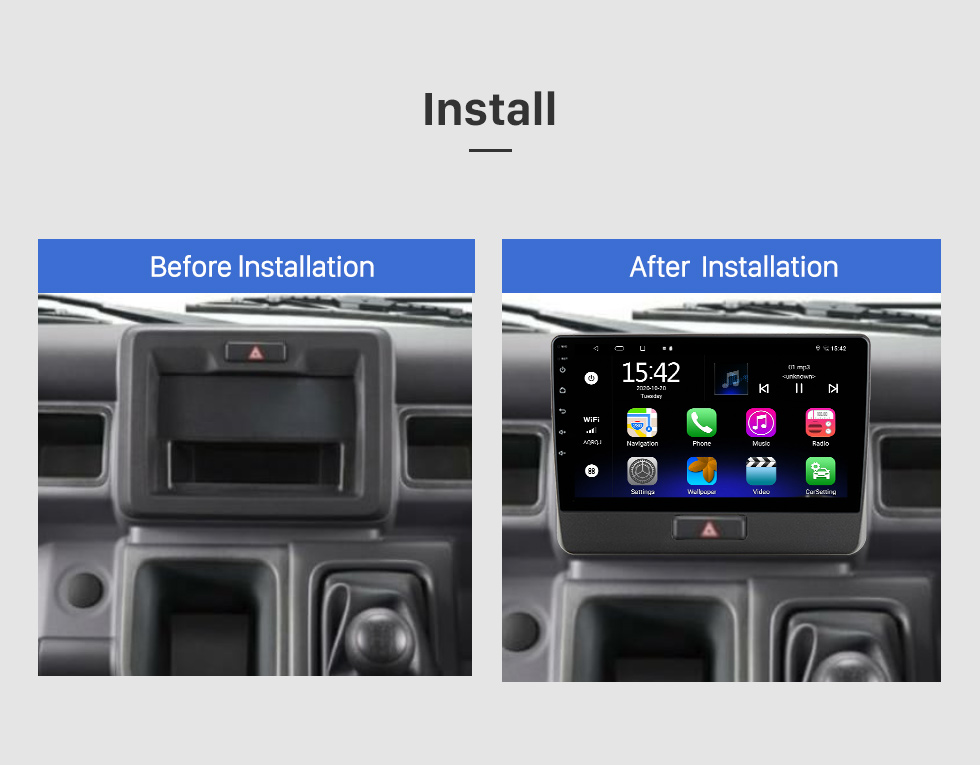 Seicane Android 10.0 HD écran tactile 9 pouces pour 2015 Ford RANGER Radio système de navigation GPS avec prise en charge Bluetooth caméra arrière Carplay