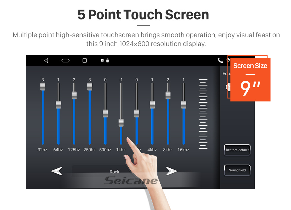 Seicane Android 10.0 HD Touchscreen de 9 polegadas para Ford RANGER 2015 Sistema de navegação GPS por rádio com suporte para Bluetooth Câmera traseira Carplay