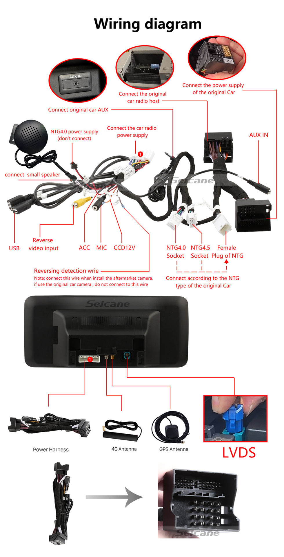 Seicane Carplay Android 11.0 HD Сенсорный экран 12,3 дюйма для 2008-2013 2014 2015 Mercedes GLK X204 GLK300 GLK200 GLK260 GLK250 Система GPS-навигации с Bluetooth