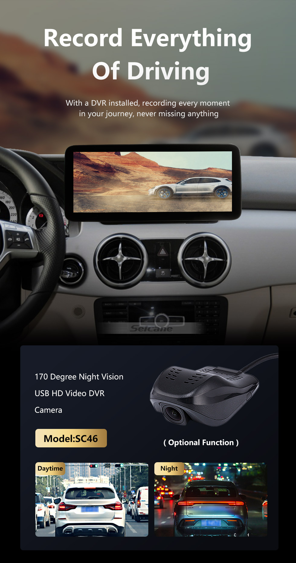 Seicane Carplay Android 11.0 HD Сенсорный экран 12,3 дюйма для 2008-2013 2014 2015 Mercedes GLK X204 GLK300 GLK200 GLK260 GLK250 Система GPS-навигации с Bluetooth