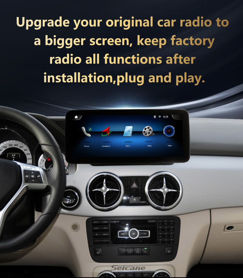 Seicane Carplay Android 11.0 HD Сенсорный экран 12,3 дюйма для 2008-2013 2014 2015 Mercedes GLK X204 GLK300 GLK200 GLK260 GLK250 Система GPS-навигации с Bluetooth