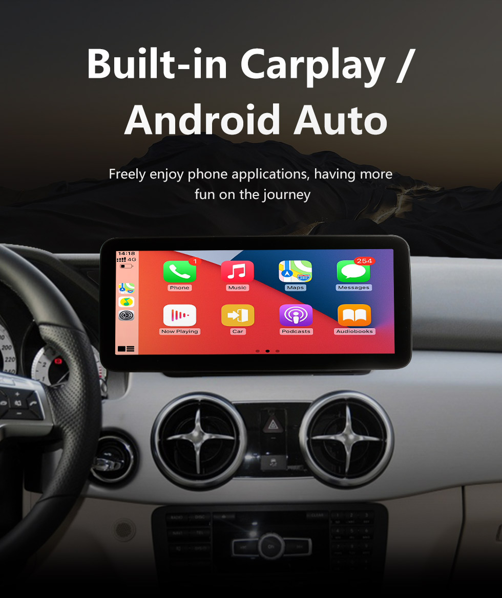 Seicane Carplay Android 11.0 HD Écran tactile 12,3 pouces pour 2008-2013 2014 2015 Mercedes GLK X204 GLK300 GLK200 GLK260 GLK250 Système de navigation GPS avec Bluetooth
