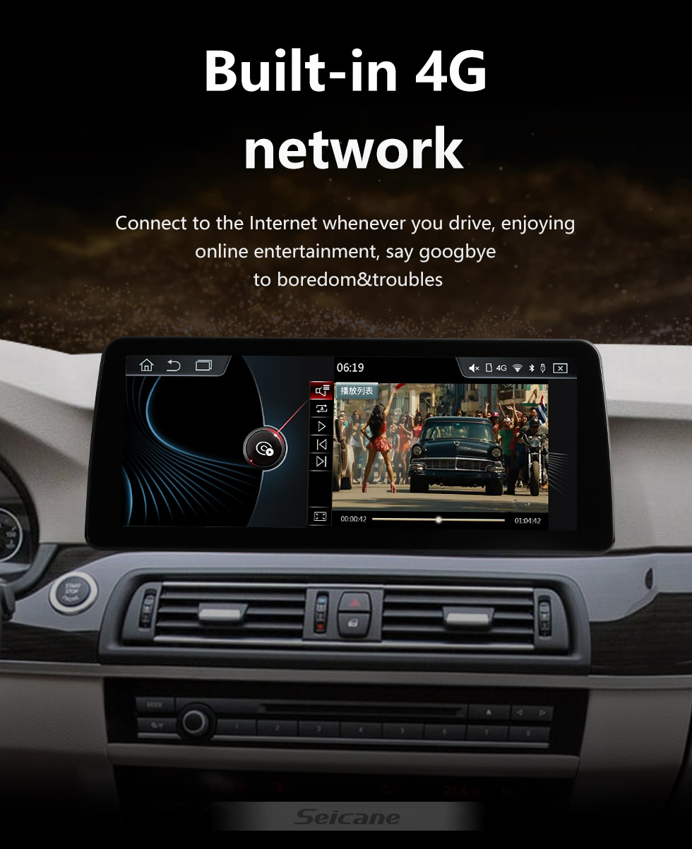Seicane Android 11.0 12,3 polegadas para 2010-2013 2014 2015 2016 BMW Série 5 F10 F11 Rádio HD Touchscreen Sistema de navegação GPS com suporte Bluetooth DVR