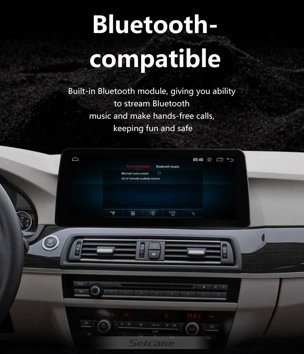 Seicane Android 11.0 12,3 pouces pour 2010-2013 2014 2015 2016 BMW Série 5 F10 F11 Radio HD Système de navigation GPS à écran tactile avec prise en charge Bluetooth DVR