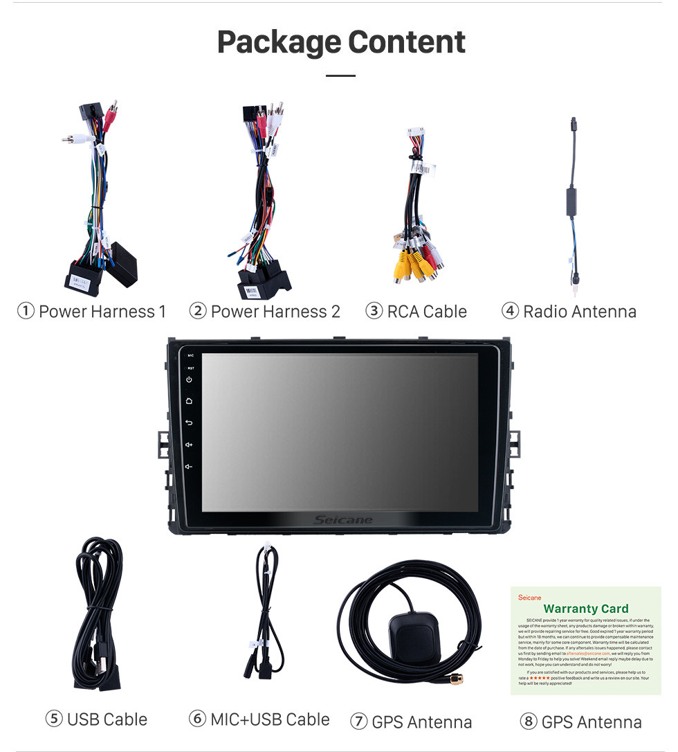 Seicane OEM Android 12.0 Para 2020 Volkswagen POLO Radio com Bluetooth 9 polegadas HD Touchscreen Sistema de Navegação GPS Carplay suporte DSP Seicane OEM Android 12.0 Para 2020 Volkswagen POLO Radio com Bluetooth 9 polegadas HD Touchscreen Sistema de Navegação GPS Carplay suporte DSP