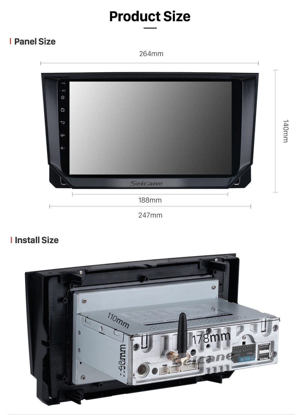 Seicane Android 11.0 para 2018 Seat Ibiza / ARONA Radio Sistema de navegación GPS de 9 pulgadas con pantalla táctil Bluetooth HD Carplay compatible con DSP