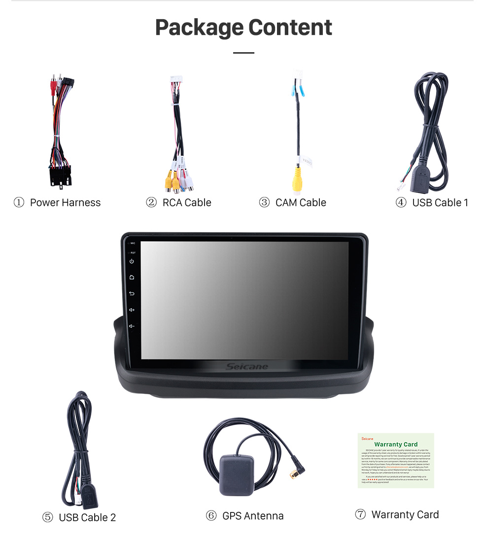 Seicane Para 2020 Hyundai IX25 / CRETA Android 10.0 HD Pantalla táctil Sistema de navegación GPS de 9 pulgadas con soporte WIFI Bluetooth Carplay DVR
