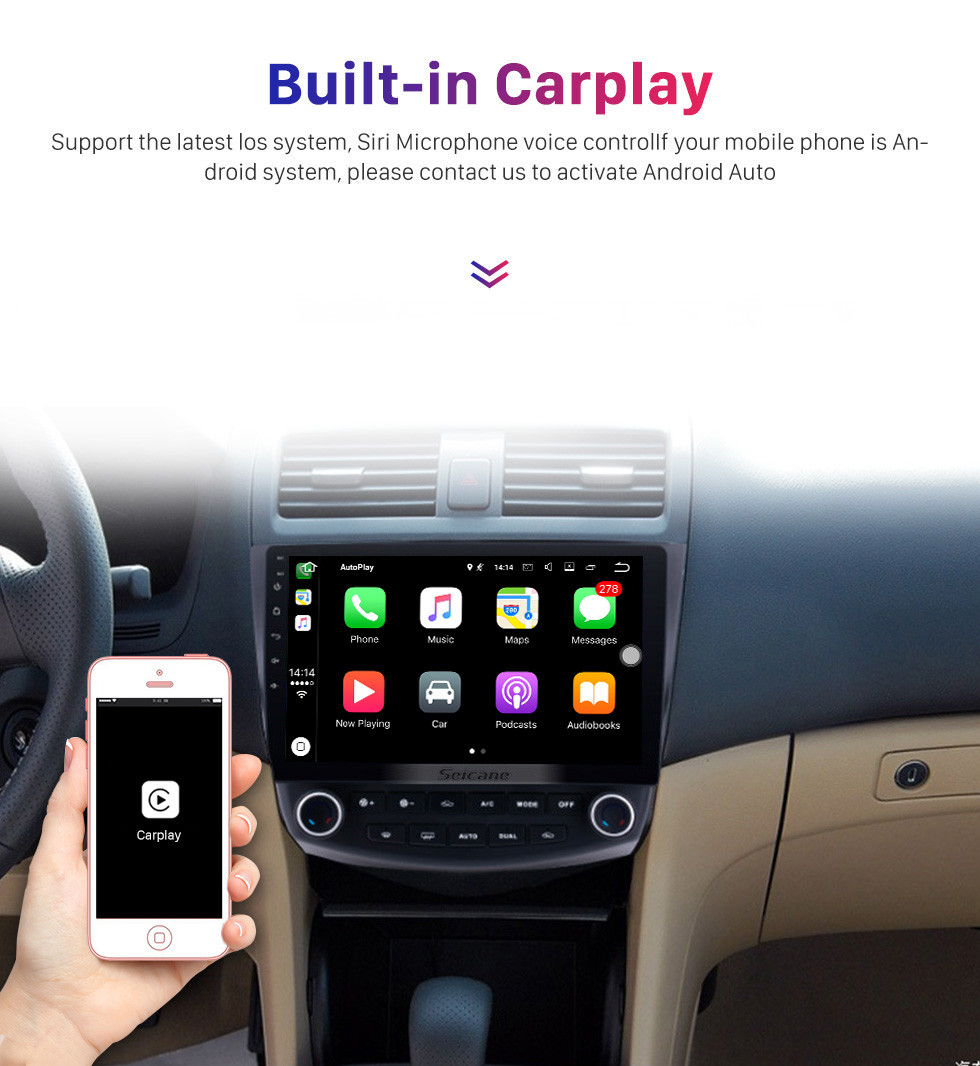 Seicane 10.1 pulgadas Android 9.0 HD 1024 * 600 Pantalla táctil Radio de coche para 2003 2004 2005 2006 2007 Honda Accord 7 Navegación GPS Bluetooth Música WIFI USB Mirror Link Unidad principal Soporte DVR OBD2 Control del volante Cámara de respaldo Seicane 10.1 pulgadas Android 9.0 HD 1024 * 600 Pantalla táctil Radio de coche para 2003 2004 2005 2006 2007 Honda Accord 7 Navegación GPS Bluetooth Música WIFI USB Mirror Link Unidad principal Soporte DVR OBD2 Control del volante Cámara de respaldo