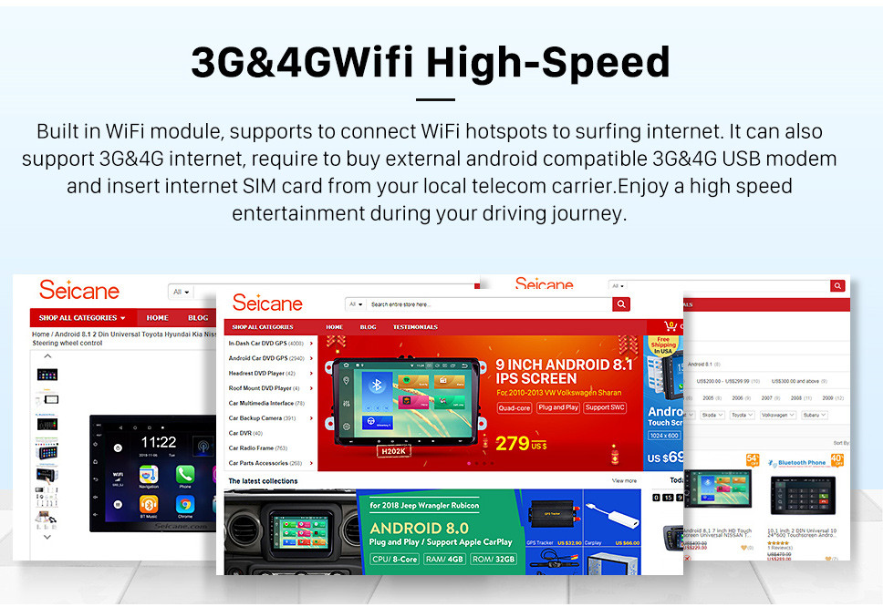 Seicane Android 6.0 Universal One DIN Car Radio Navegação GPS Player Multimídia com Bluetooth WI-FI Suporte de Música Espelho Link SWC DVR 1080P Vídeo Seicane Android 6.0 Universal One DIN Car Radio Navegação GPS Player Multimídia com Bluetooth WI-FI Suporte de Música Espelho Link SWC DVR 1080P Vídeo