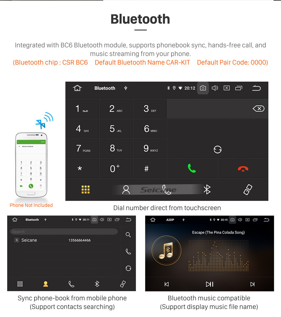 Seicane Android 6.0 Universal One DIN Car Radio Navegação GPS Player Multimídia com Bluetooth WI-FI Suporte de Música Espelho Link SWC DVR 1080P Vídeo Seicane Android 6.0 Universal One DIN Car Radio Navegação GPS Player Multimídia com Bluetooth WI-FI Suporte de Música Espelho Link SWC DVR 1080P Vídeo