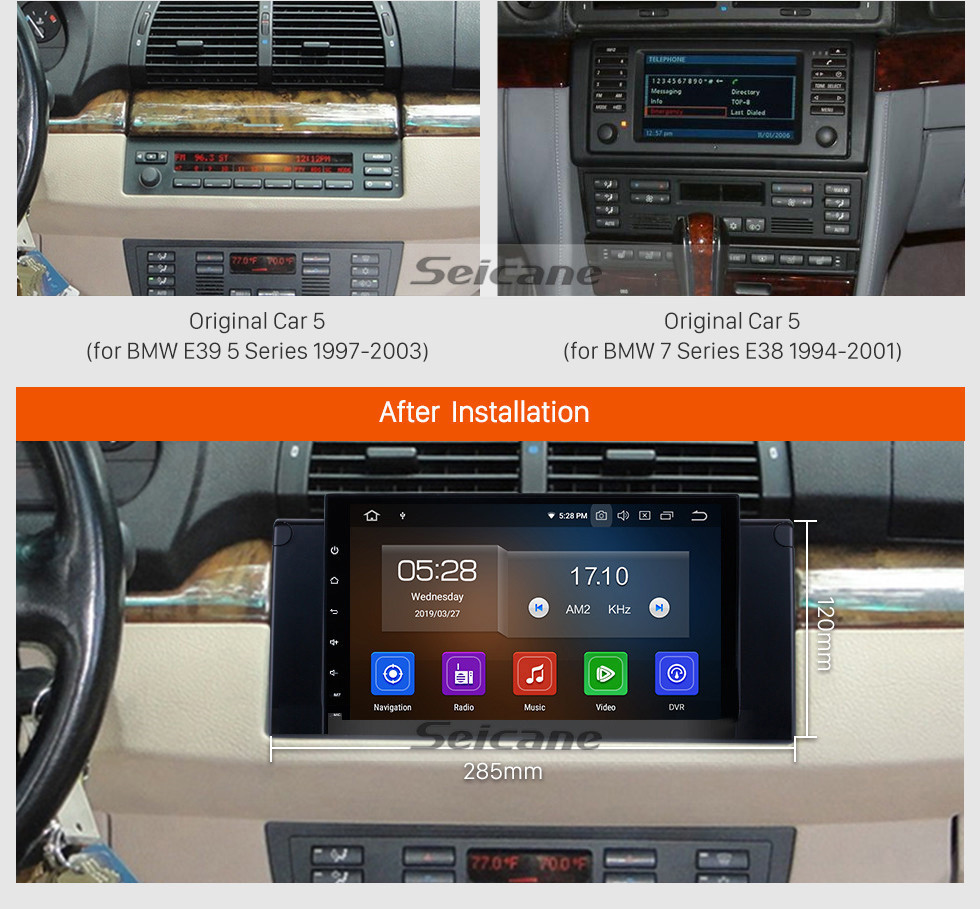Seicane 9 дюймов в приборной панели Android 11.0 для 2002-2004 гг. BMW 5 Series E39 520i 523i 525i M5 BMW 7-serie E38 BMW X5 E53 BMW M5 Range Rover Система GPS-навигации с сенсорным экраном HD 3G WiFi TPMS USB DVR OBDII Задняя камера AUX Seicane 9 дюймов в приборной панели Android 11.0 для 2002-2004 гг. BMW 5 Series E39 520i 523i 525i M5 BMW 7-serie E38 BMW X5 E53 BMW M5 Range Rover Система GPS-навигации с сенсорным экраном HD 3G WiFi TPMS USB DVR OBDII Задняя камера AUX