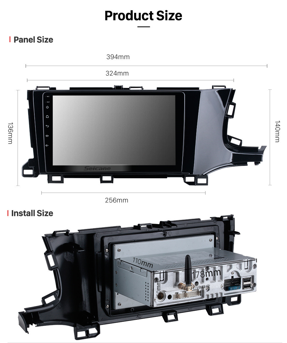 Seicane OEM Android 11.0 pour Radio Honda Shuttle RHD 2016 avec Bluetooth 9 pouces HD à écran tactile Système de navigation GPS Carplay support DSP