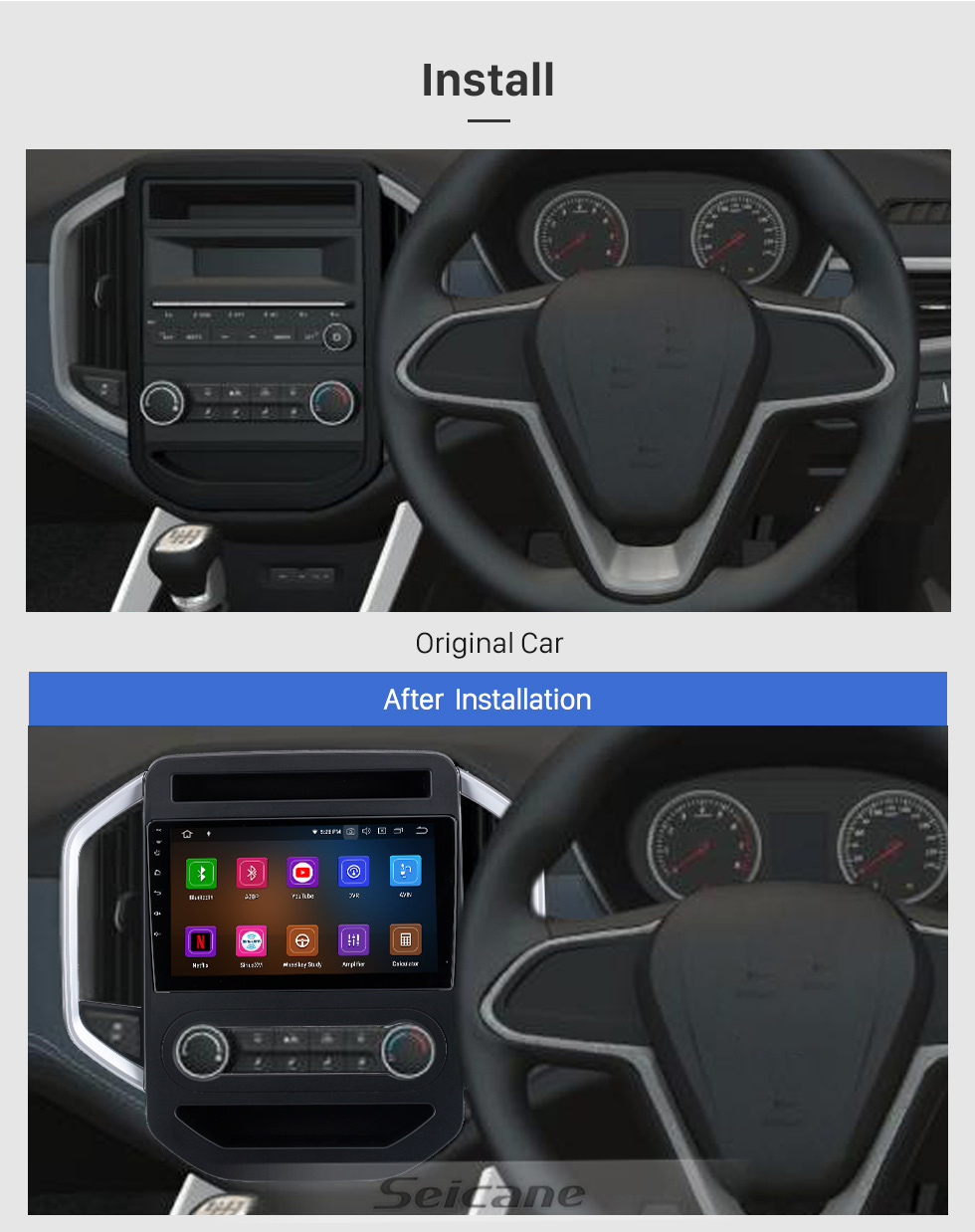 Seicane Android 10.0 Pour 2014 2015 2016 MG GT Radio 10.1 pouces Système de navigation GPS Bluetooth HD Écran tactile Carplay support DSP SWC